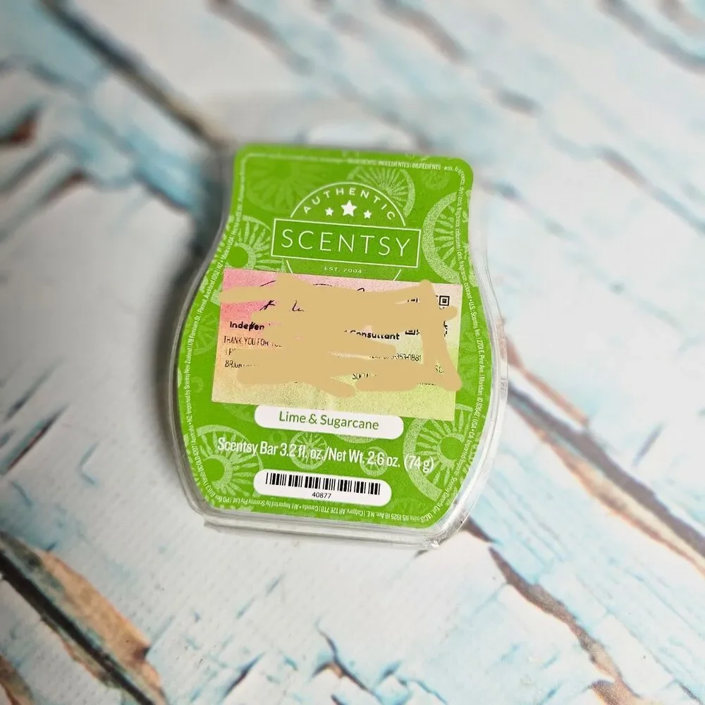 Scentsy Lime & Sugarcane Wax Bar Retired New Fresh Citrus Mint 3.2 oz
